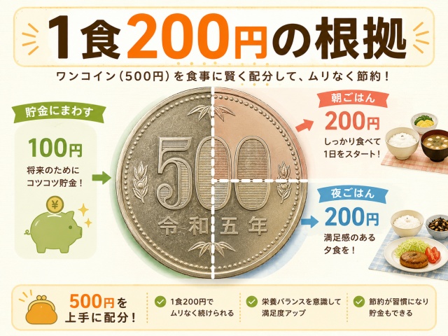 1食約200円・調理時間15分を実現するための算出根拠のイメージ