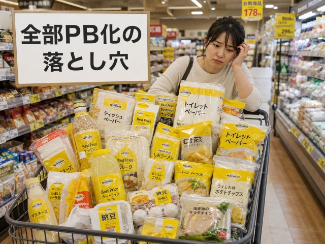 全部トップバリュのベストプライス商品で埋め尽くされた買い物カート