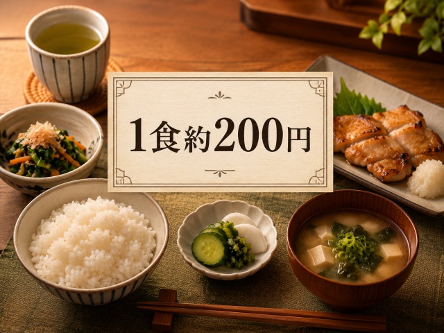 1食約200円で作れるトップバリュを活用した節約夕食のイメージ